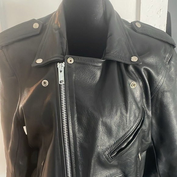 Motorcycle jacket black leather Wilson’s leather vintage - Picture 2 of 15